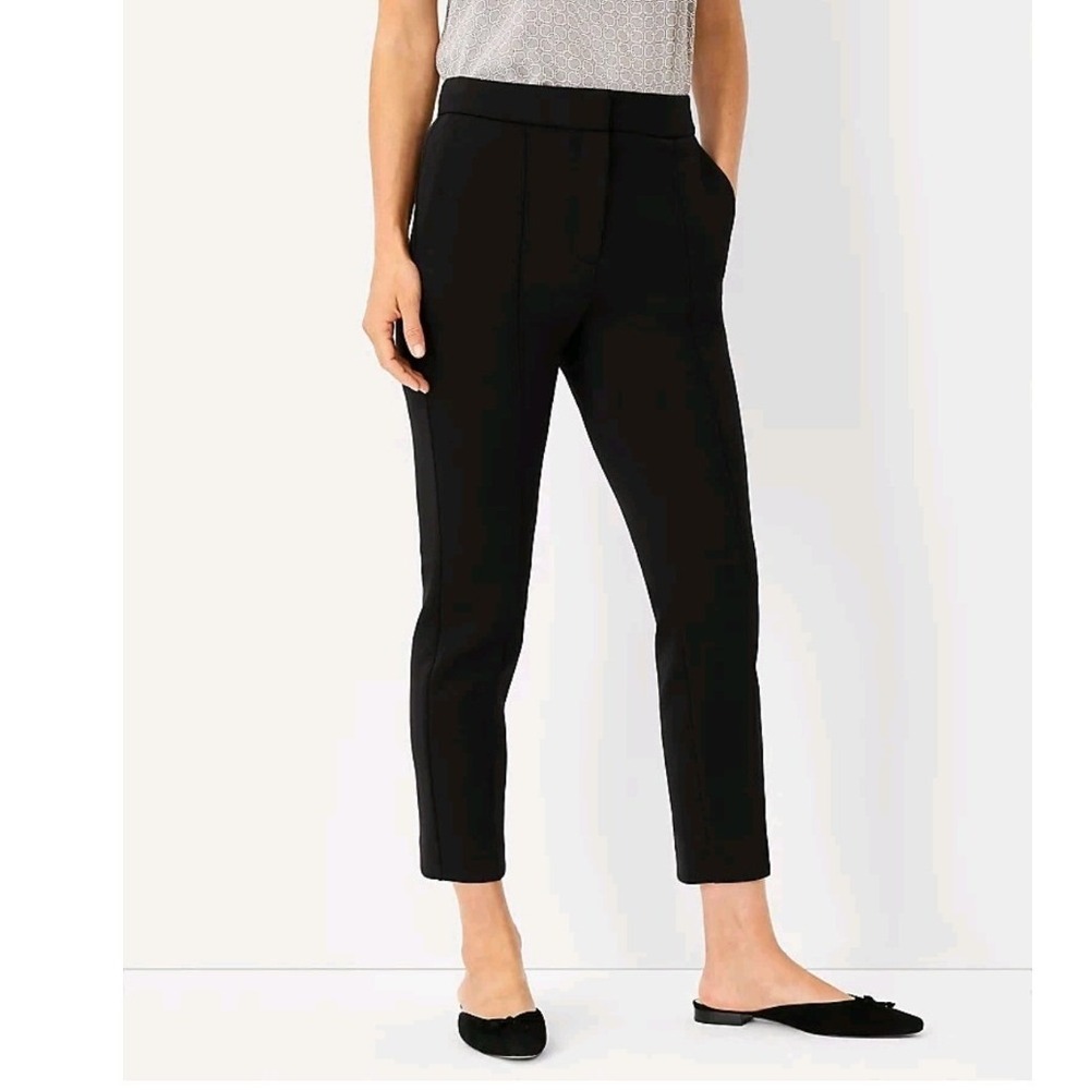 Ann Taylor Black Ankle Pants Small Tapered Cuffed Career Trousers Professional